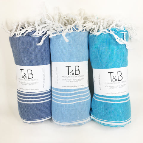 Blues - JUMBO Turkish Towel