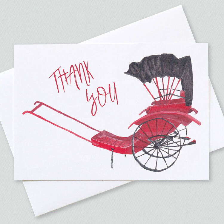 " Rickshaw " set of 6 Notecards